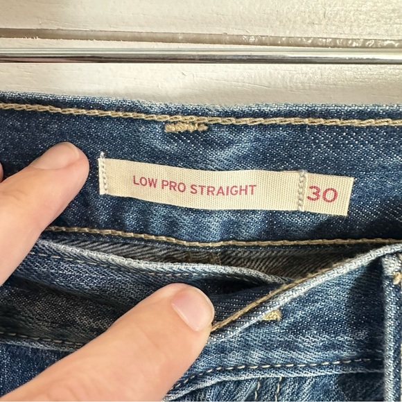 LEVIS Low Pro 30 woman Distressed blue cotton bohemian denim high rise jean - Picture 7 of 13